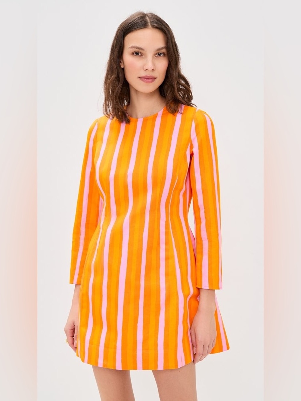 Marimekko Iloinen Piccolo Dress Striped Orange Pink XS